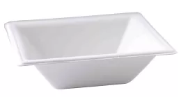 Bols carré 18x18x4cm bagasse blanche